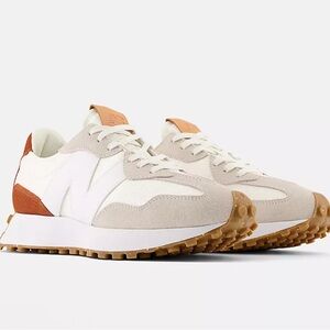 W’s New Balance 327 Stylish White and Rust Color Sneakers